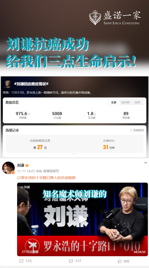 刘谦抗癌成功给我们三点生命启示！